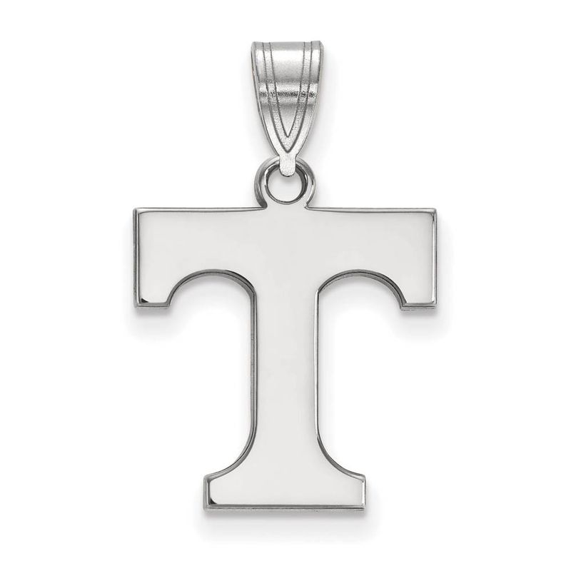 14k White Gold U. Of Tennessee Medium Initial T Pendant